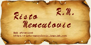 Risto Menčulović vizit kartica
